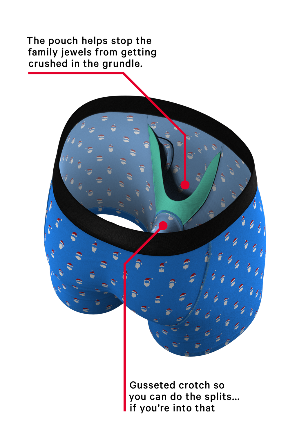 The 50 Shades Of Santa | Holiday Ball Hammock® Pouch Underwear With Fly - Shinesty