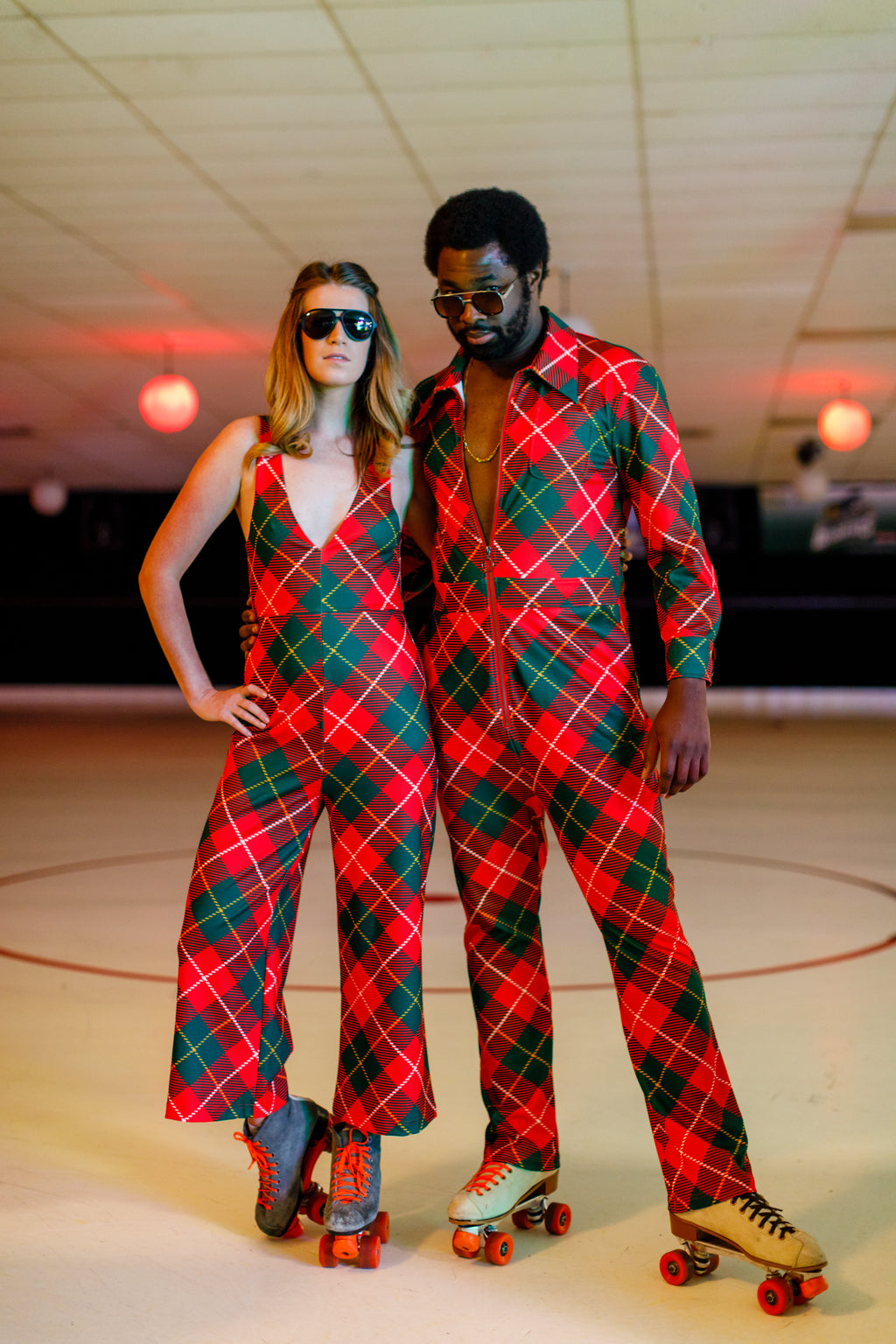 The Poinsettia Playgirl | Red Plaid Christmas Jumpsuit - Shinesty