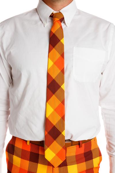 That 70's Tie | Thanksgiving Plaid Tie - Shinesty