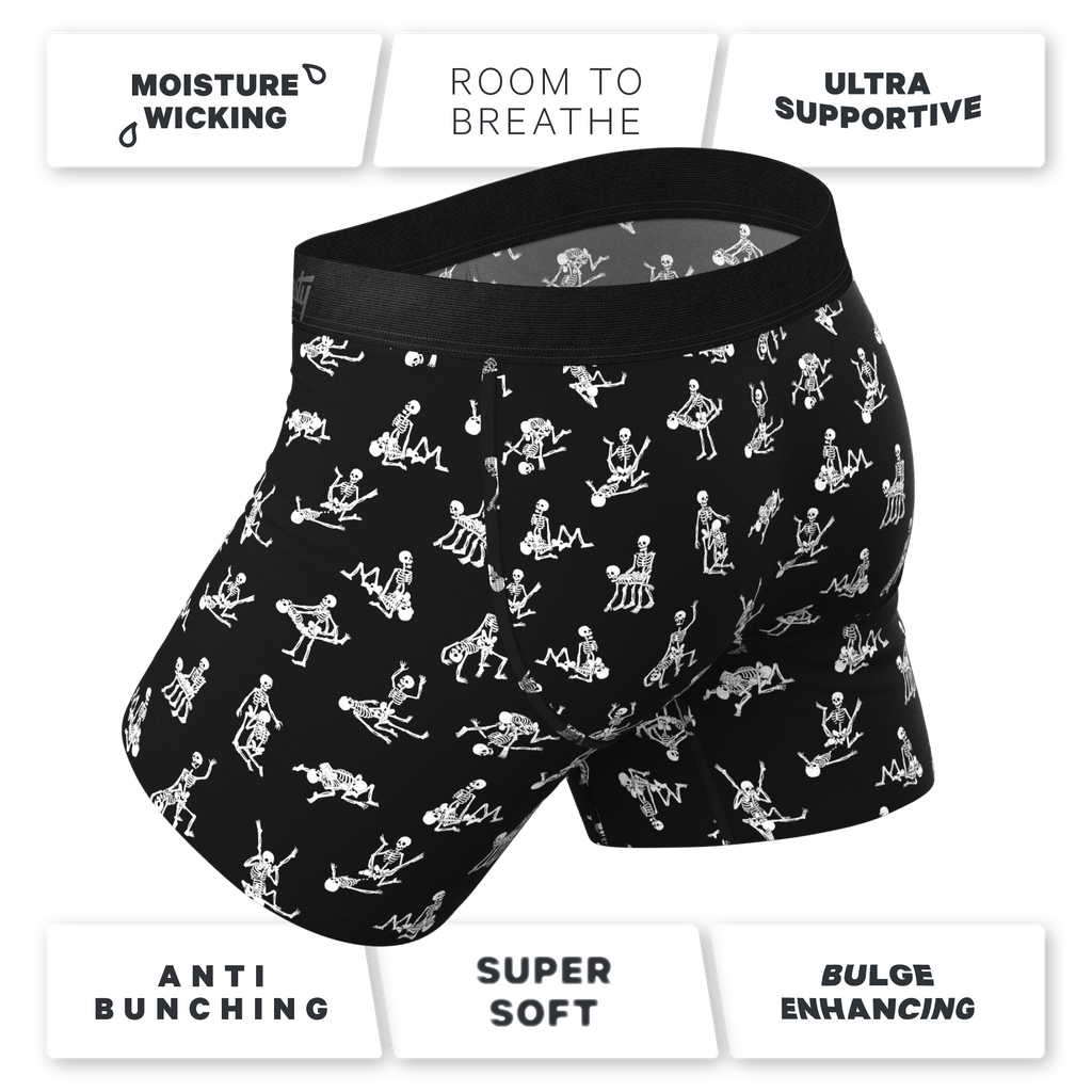 The Bare Back Bones | Glow in the Dark Skeletons Ball Hammock® Pouch Underwear - Shinesty