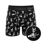 The Bare Back Bones | Glow in the Dark Skeletons Ball Hammock® Pouch Underwear With Fly - Shinesty