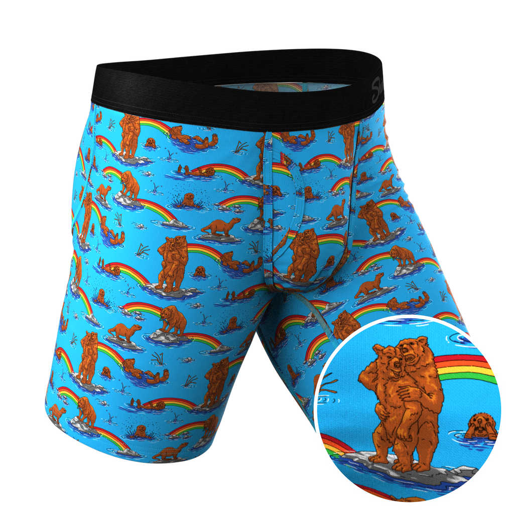 The Bear | Bear and Otter Rainbow Ball Hammock® Boxer - Long Leg - Shinesty