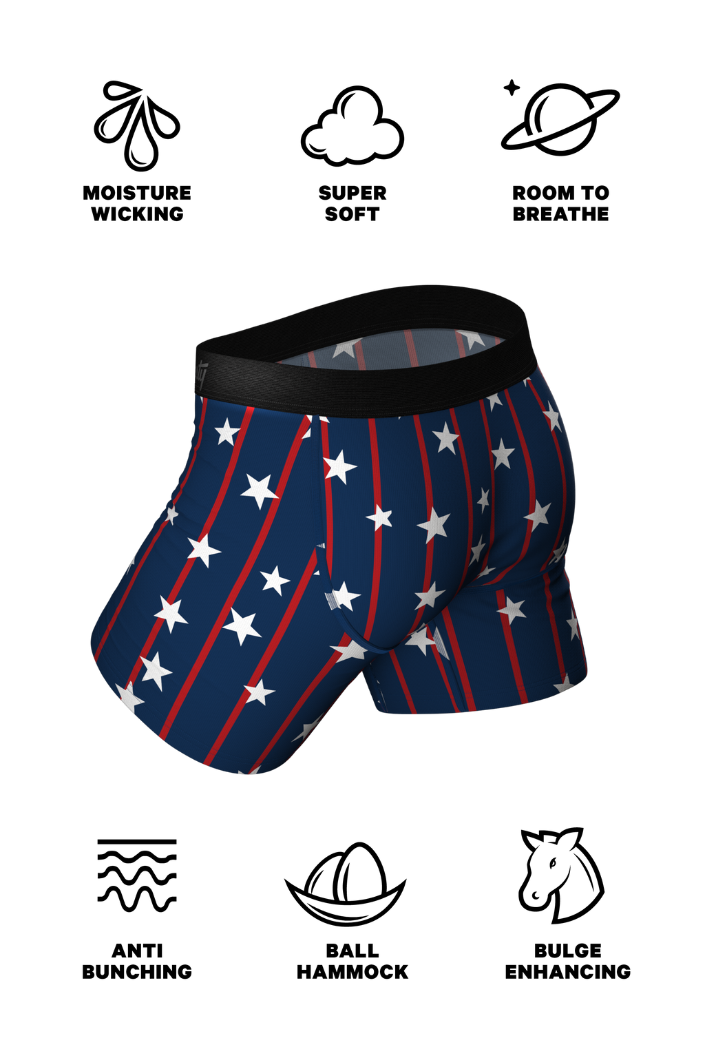 The Bearly Theres | USA Grizzly Bear Ball Hammock® Pouch Underwear - Shinesty