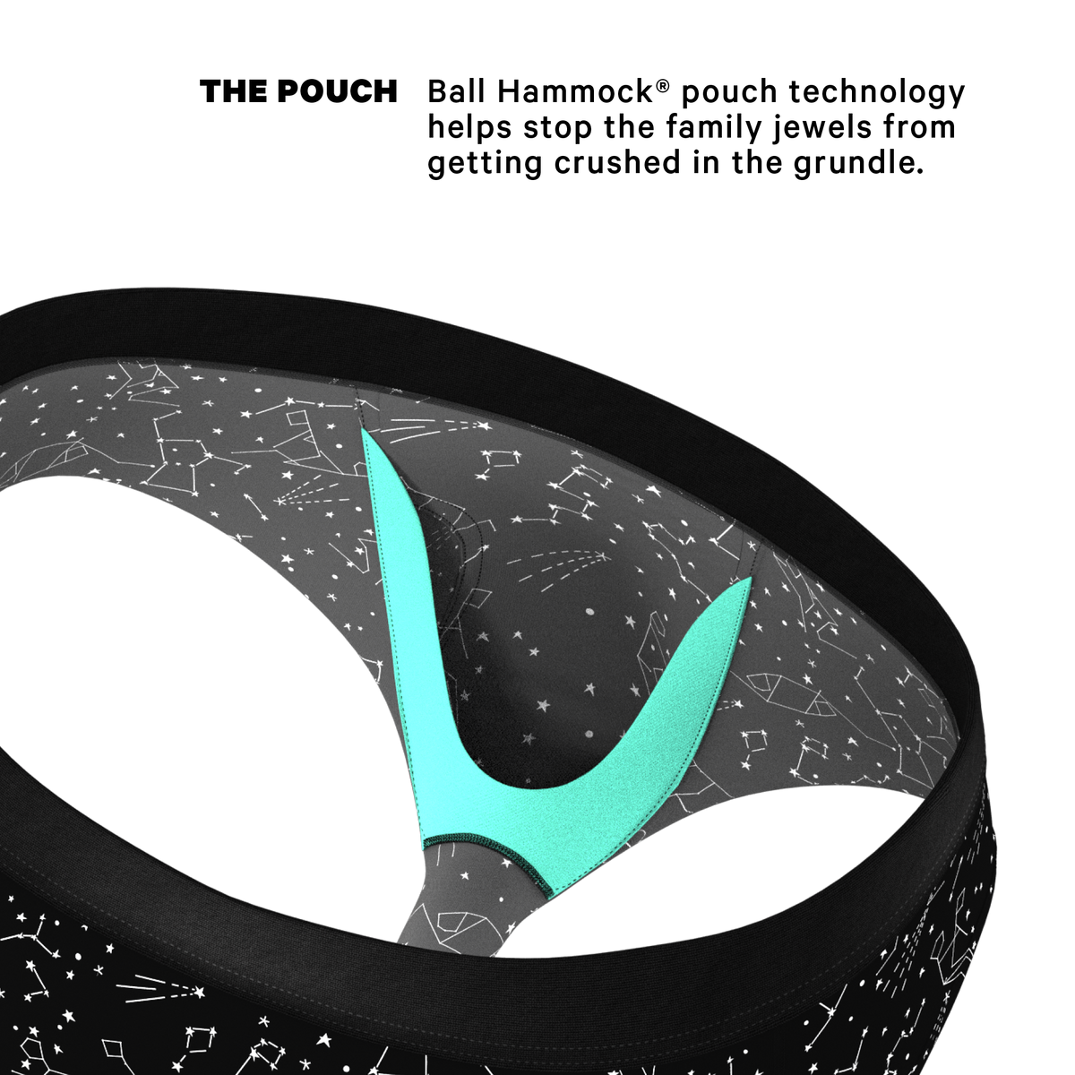 The Big Bang | Glow In The Dark Constellation Ball Hammock® Pouch Underwear Briefs - Shinesty