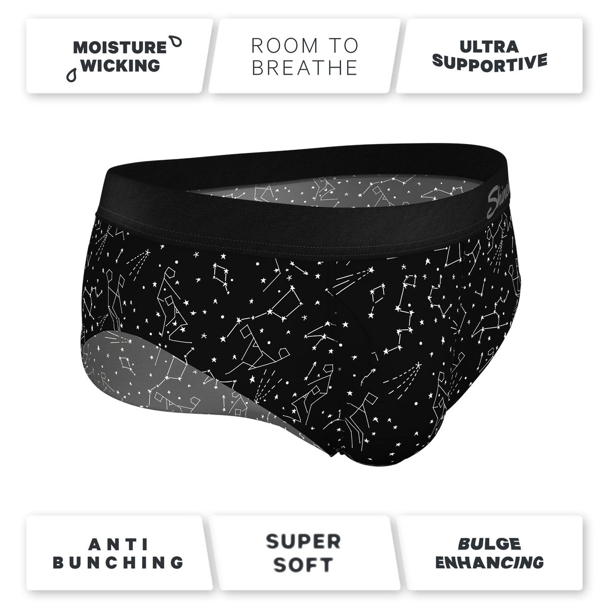 The Big Bang | Glow In The Dark Constellation Ball Hammock® Pouch Underwear Briefs - Shinesty