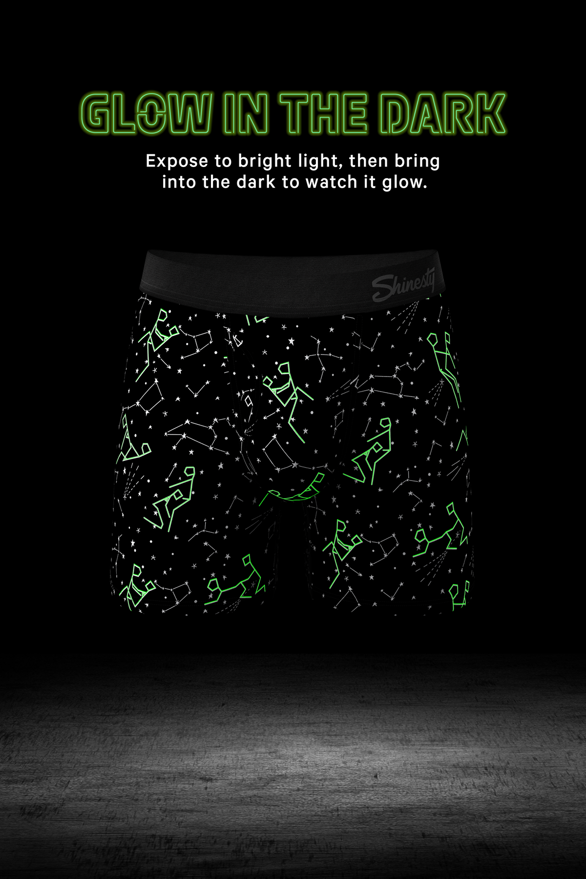 The Big Bang | Glow In The Dark Constellation Ball Hammock® Pouch Underwear With Fly - Shinesty