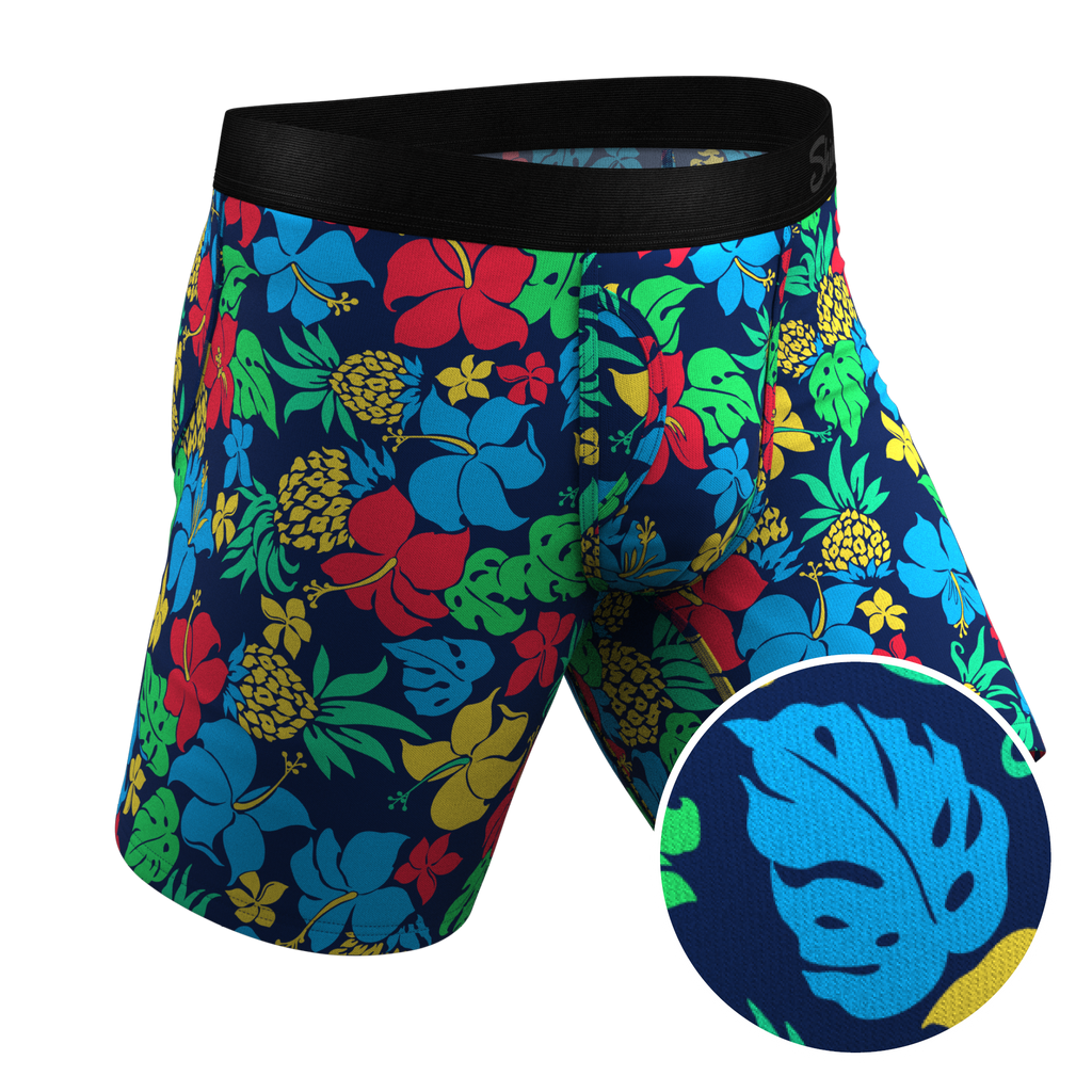 The Big Kahunas | Hawaiian Print Boxer Ball Hammock® Boxer - Long Leg - Shinesty