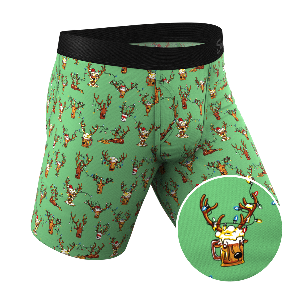 The Blitzened | Reindeer Beer Ball Hammock® Boxer - Long Leg - Shinesty
