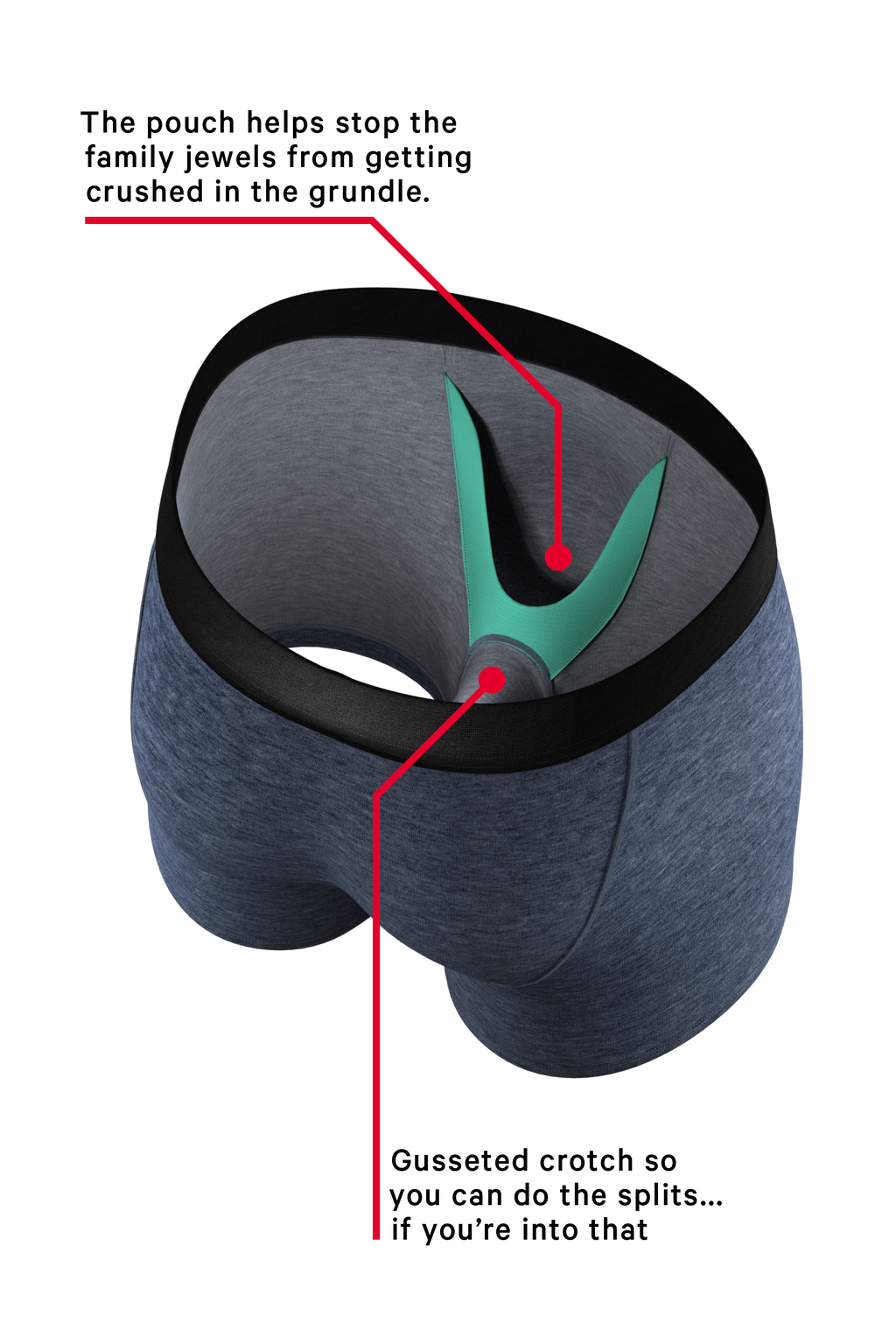 The Blueberry | Blue Heather Ball Hammock® Pouch Underwear - Shinesty