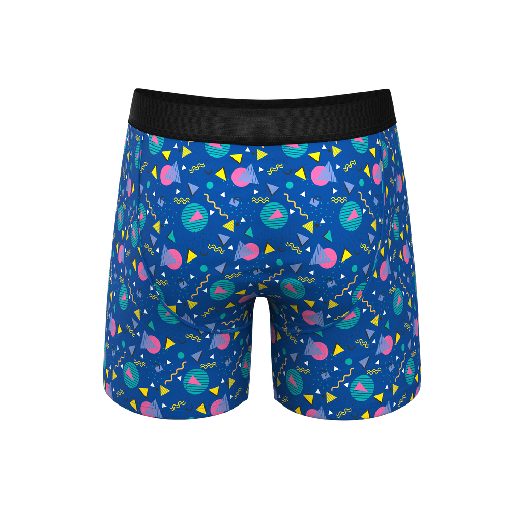 The Bus Stop | Retro Shapes Ball Hammock® Pouch Underwear With Fly - Shinesty