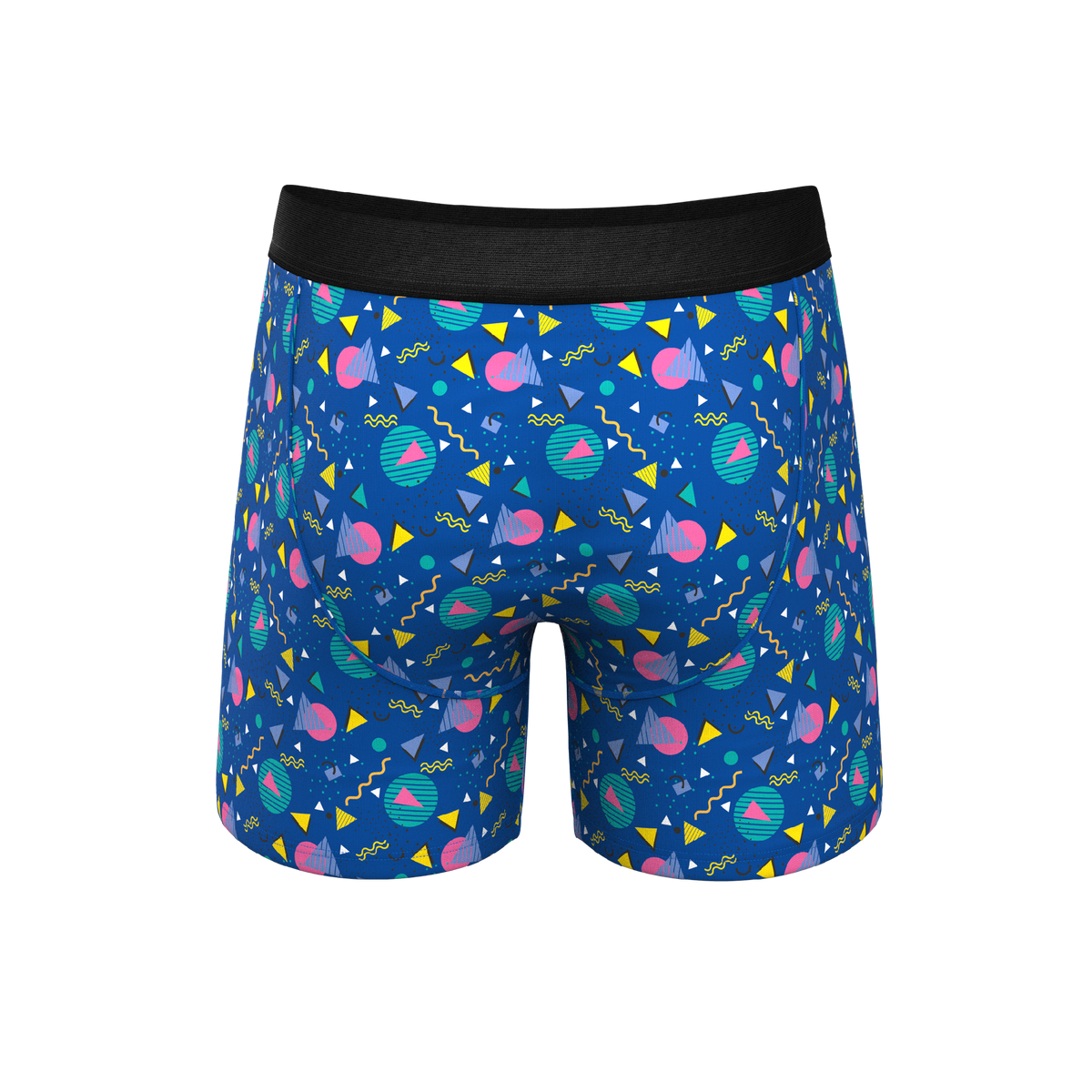 The Bus Stop | Retro Shapes Ball Hammock® Pouch Underwear With Fly - Shinesty