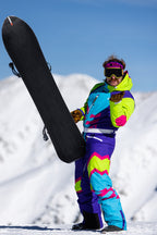 The Chute Your Shot | Men's Neon Purple Retro Ski Suit - Shinesty