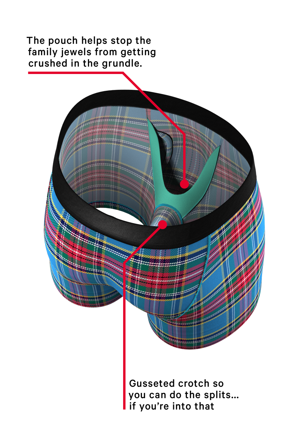The Crisscross Applesauce | Plaid Ball Hammock® Pouch Underwear With Fly - Shinesty