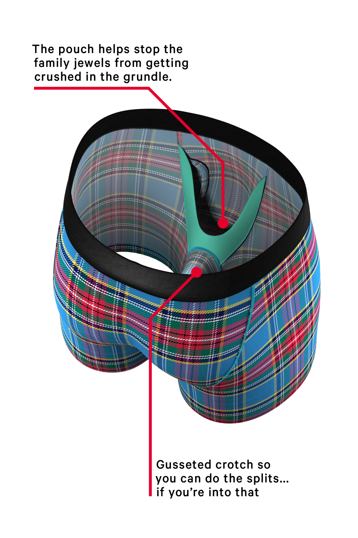 The Crisscross Applesauce | Plaid Ball Hammock® Pouch Underwear With Fly - Shinesty