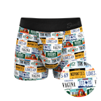 The DMV Catastrophe | License Plates Ball Hammock® Pouch Trunks Underwear - Shinesty