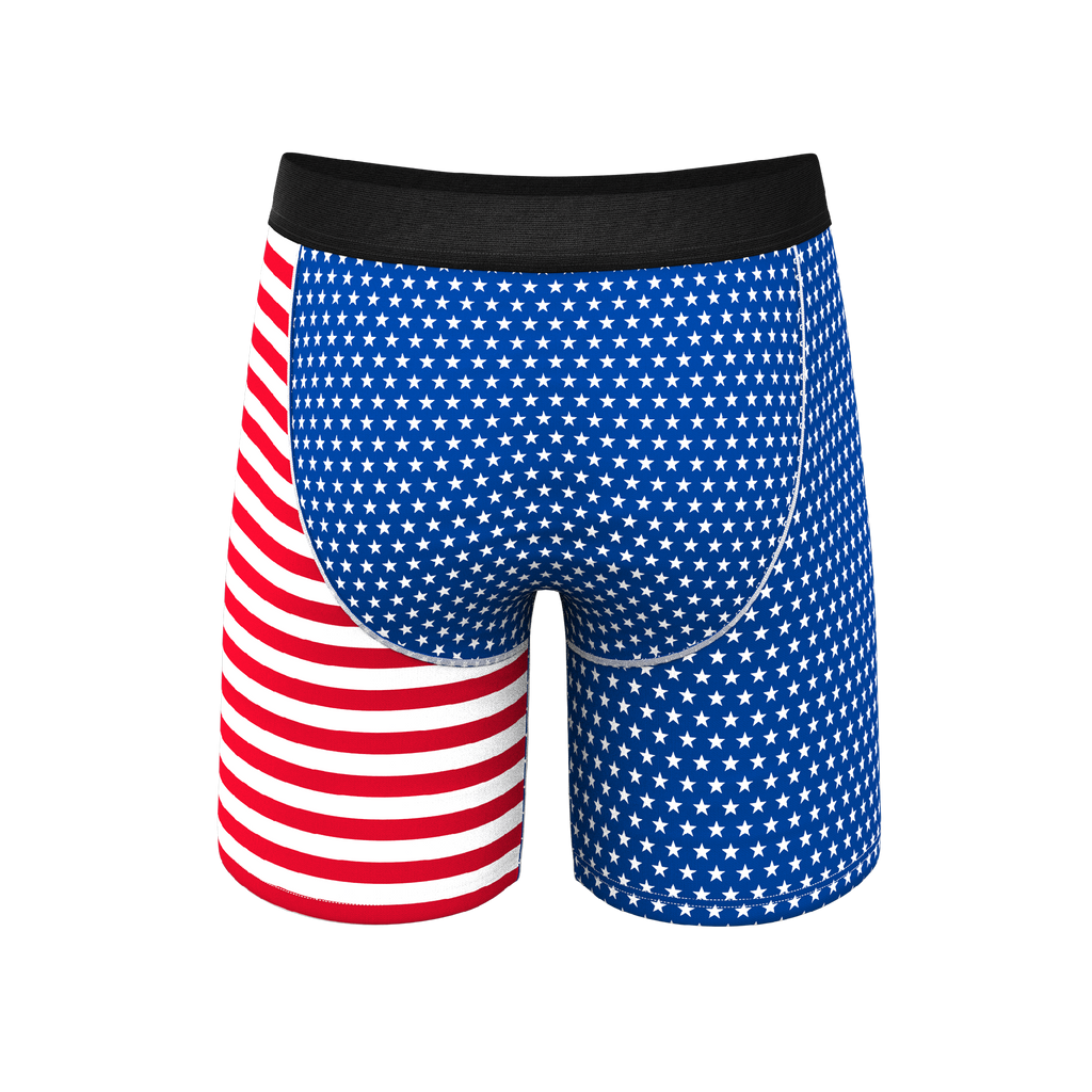 The Ellis Island | USA Flag Ball Hammock® Boxer - Long Leg - Shinesty