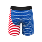 The Ellis Island | USA Flag Ball Hammock® Boxer - Long Leg - Shinesty