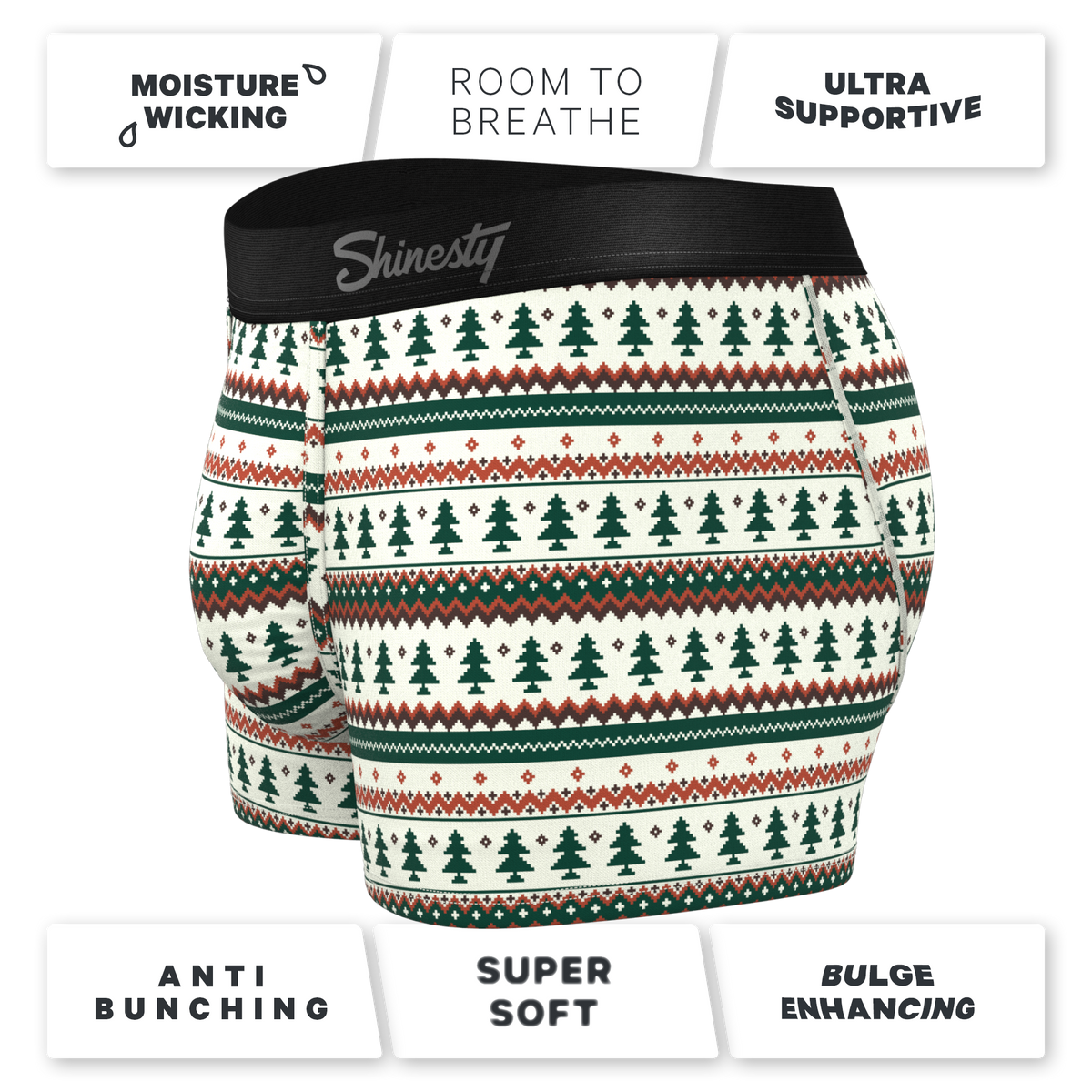 The Stuffed Stocking | Fair Isle Christmas Tree Ball Hammock® Pouch Trunks Underwear - Shinesty