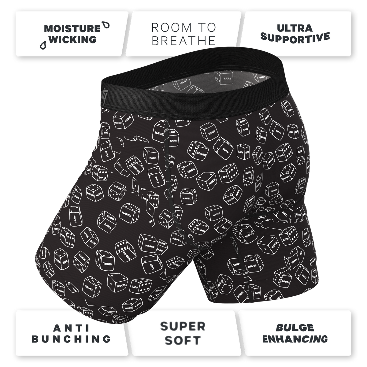 The Free For All | Glow In The Dark Dice Ball Hammock® Boxer - Long Leg - Shinesty