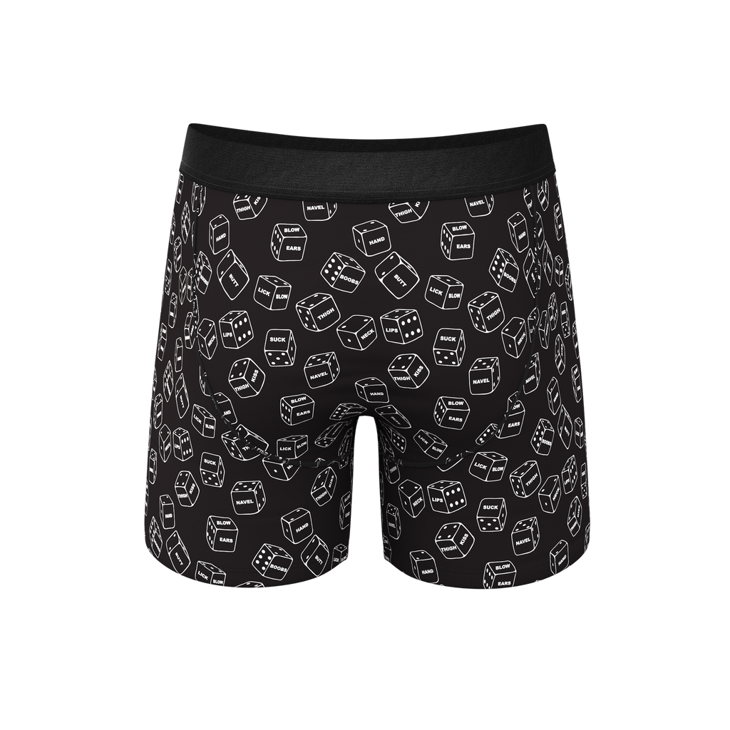 The Free For All | Glow In The Dark Dice Ball Hammock® Pouch Underwear With Fly - Shinesty