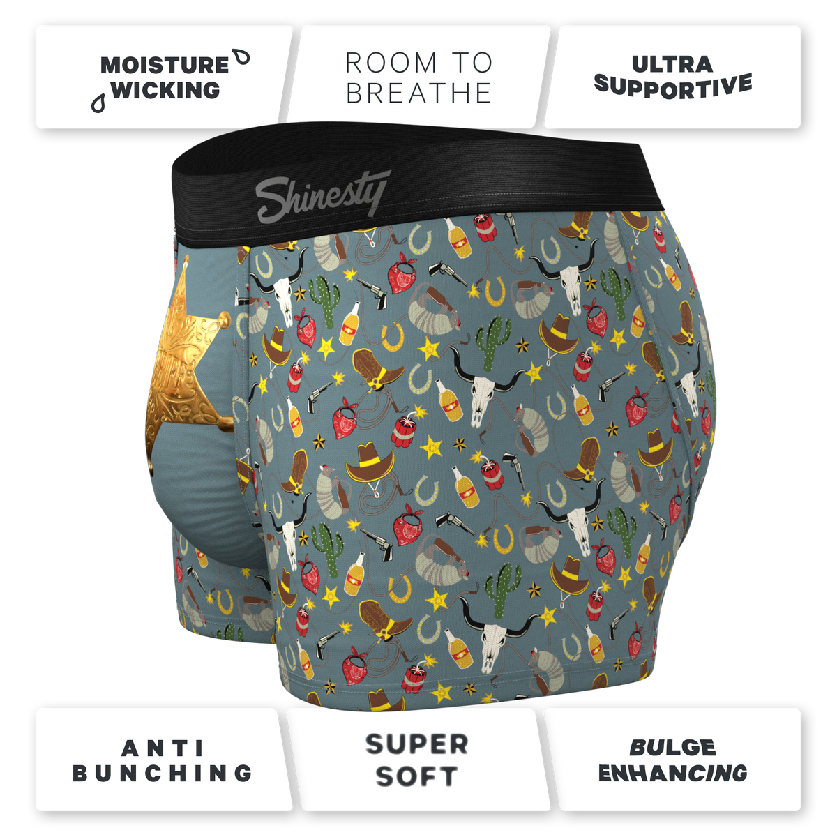 The Giddy Up | Sheriff Badge Ball Hammock® Pouch Trunk Underwear - Shinesty