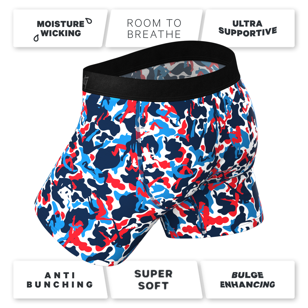 The Grand Finale | USA Camouflage Ball Hammock® Pouch Underwear With Fly - Shinesty