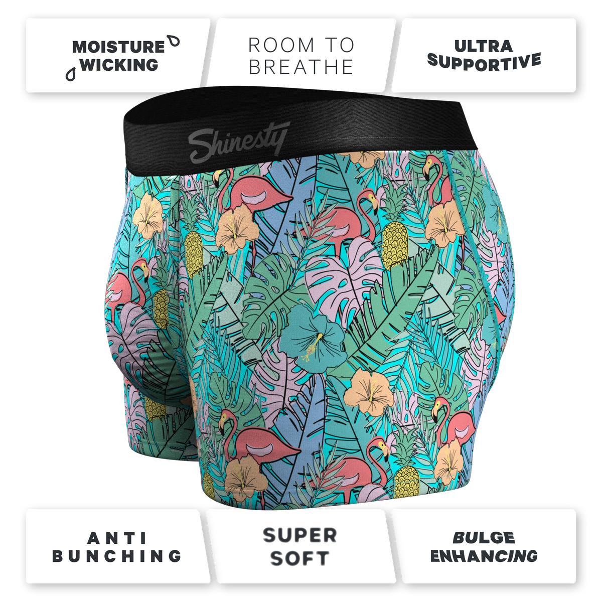 The Hot Tropic | Tropical Flamingo Ball Hammock® Pouch Trunks Underwear - Shinesty