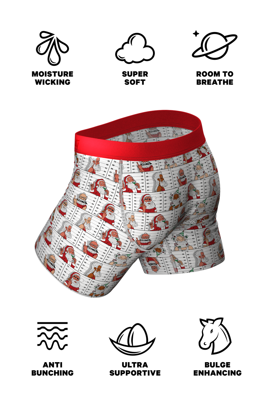The Jailbird | Mugshot Santa Ball Hammock® Pouch Underwear - Shinesty
