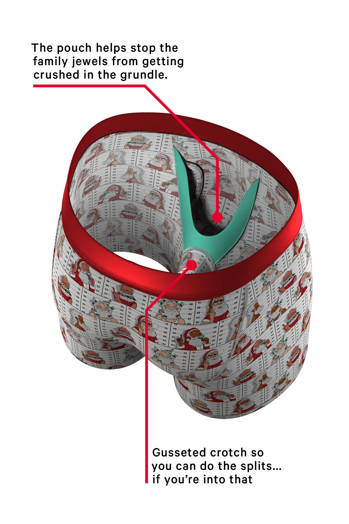 The Jailbird | Mugshot Santa Ball Hammock® Pouch Underwear With Fly - Shinesty