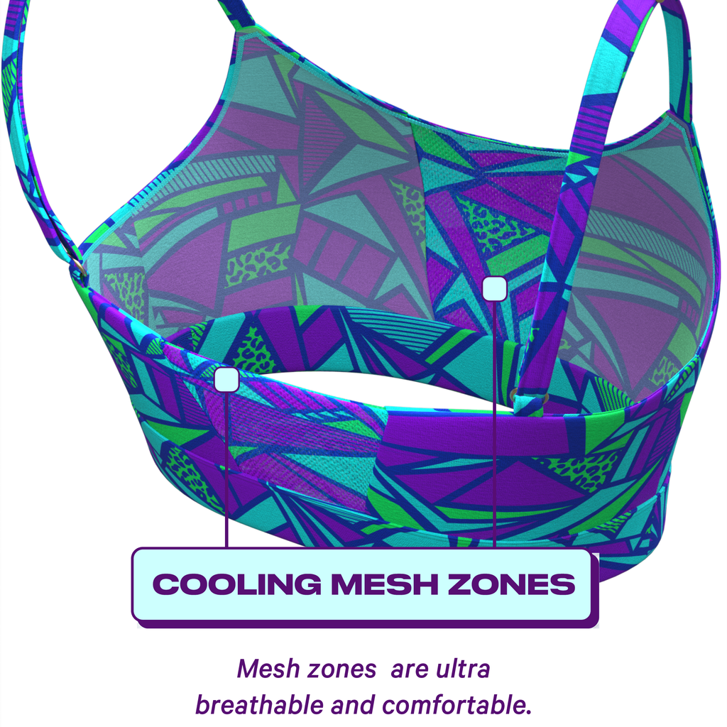 The Le Tootski | Retro Geometric paradICE™ Boob Hammock™ Cooling Bralette - Shinesty