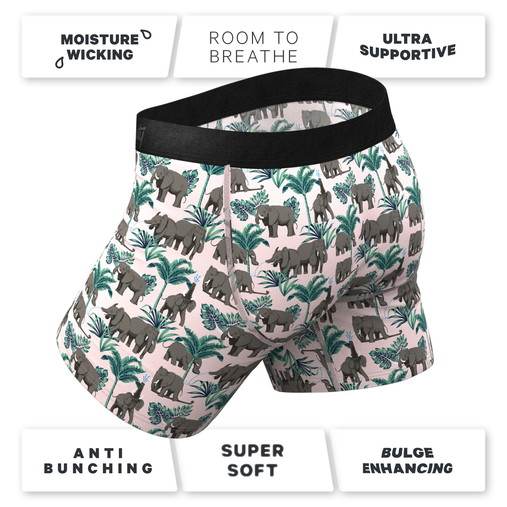 The Maximus | Tropical Elephant Ball Hammock® Pouch Underwear With Fly - Shinesty