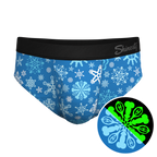 The Melt In Your Mouth | Glow In The Dark Naughty Snowflakes Ball Hammock® Pouch Underwear Briefs - Shinesty