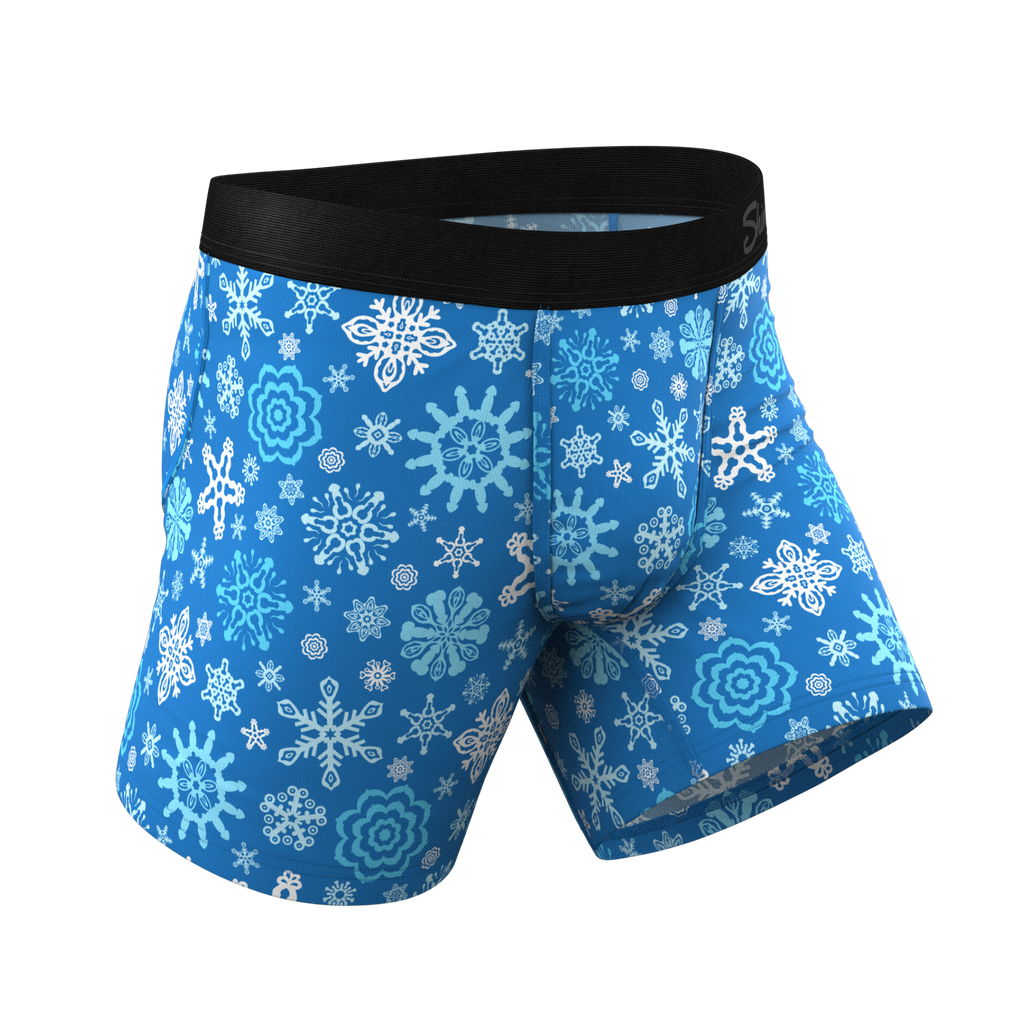 The Melt In Your Mouth | Glow In The Dark Naughty Snowflakes Ball Hammock® Pouch Underwear - Shinesty