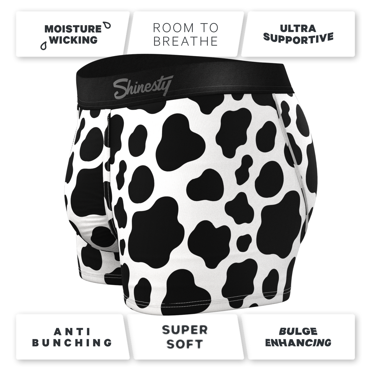 The Milk Me | Cow Print Ball Hammock® Pouch Trunk Underwear - Shinesty