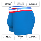 The Morning Glory | Blue with USA Waistband Ball Hammock® Pouch Trunks Underwear - Shinesty