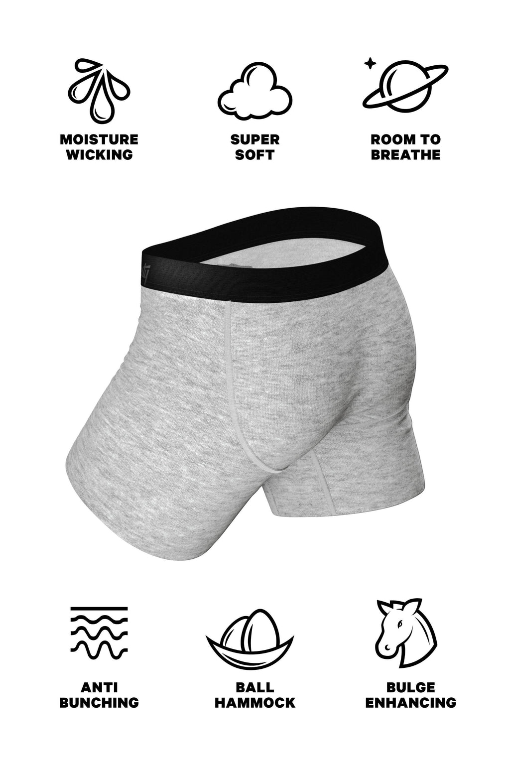 The Gray Area | Grey Couples Ball Hammock® Boxer With Fly and Cheeky 2 Pack - Shinesty