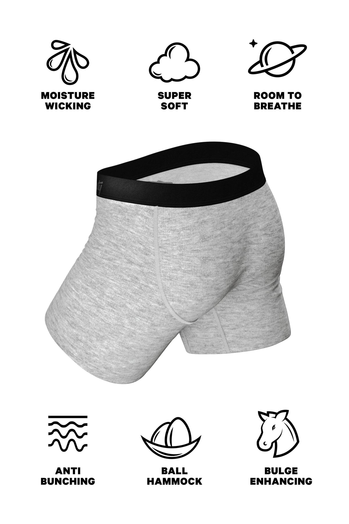 The Gray Area | Heather Grey Ball Hammock® Boxer and Cheeky Matching Couples Underwear 2 Pack - Shinesty