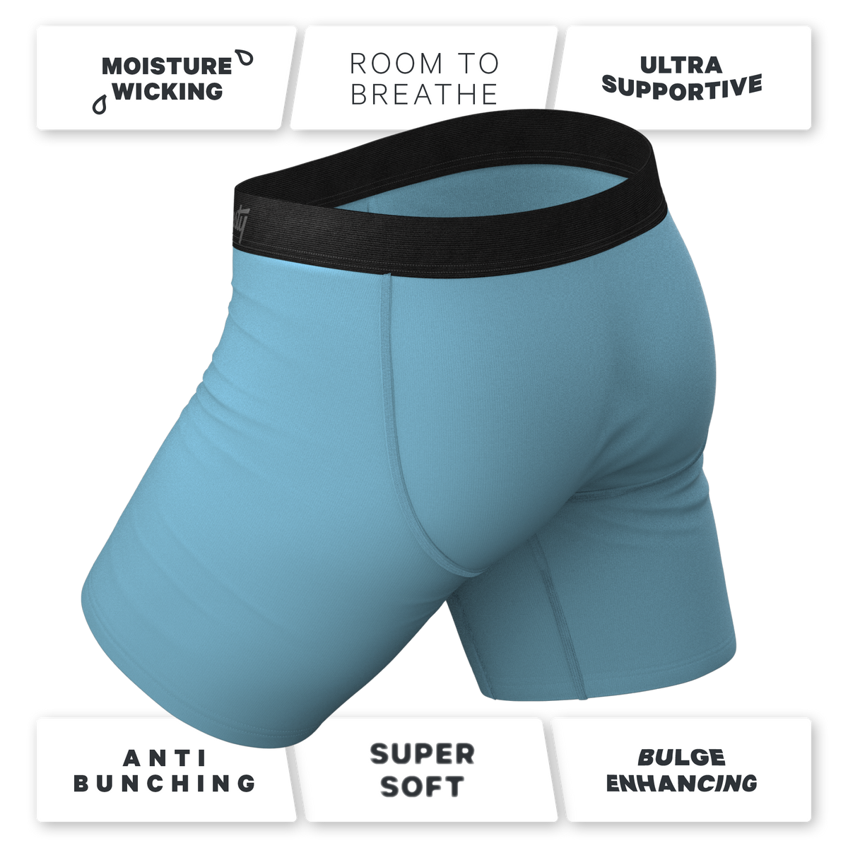 The Neptune | Slate Blue Ball Hammock® Boxer - Long Leg - Shinesty