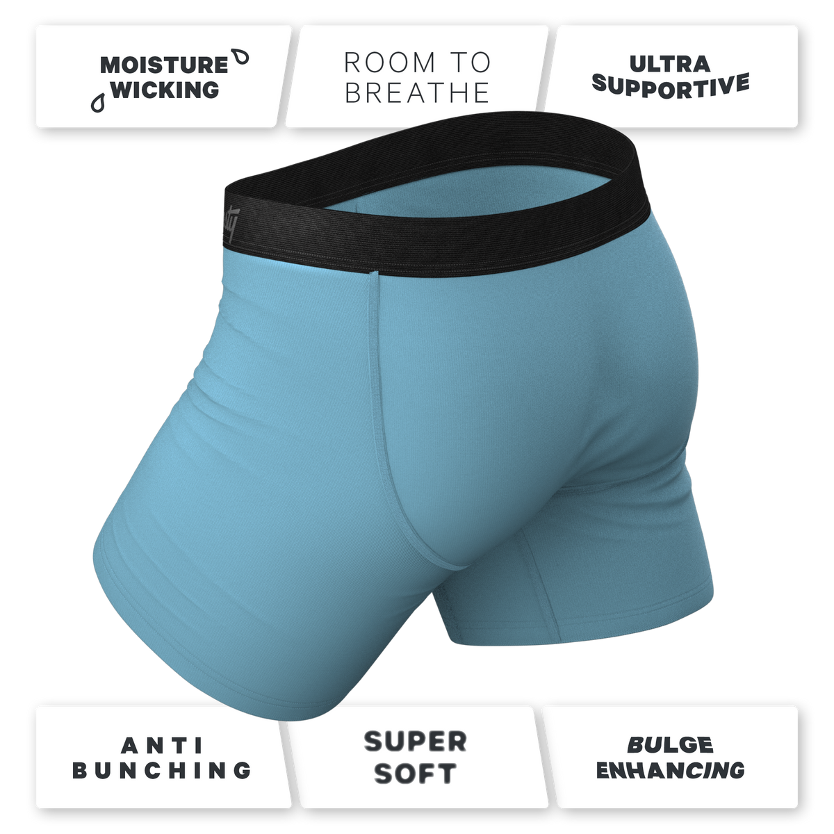 The Neptune | Slate Blue Ball Hammock® Pouch Underwear With Fly - Shinesty