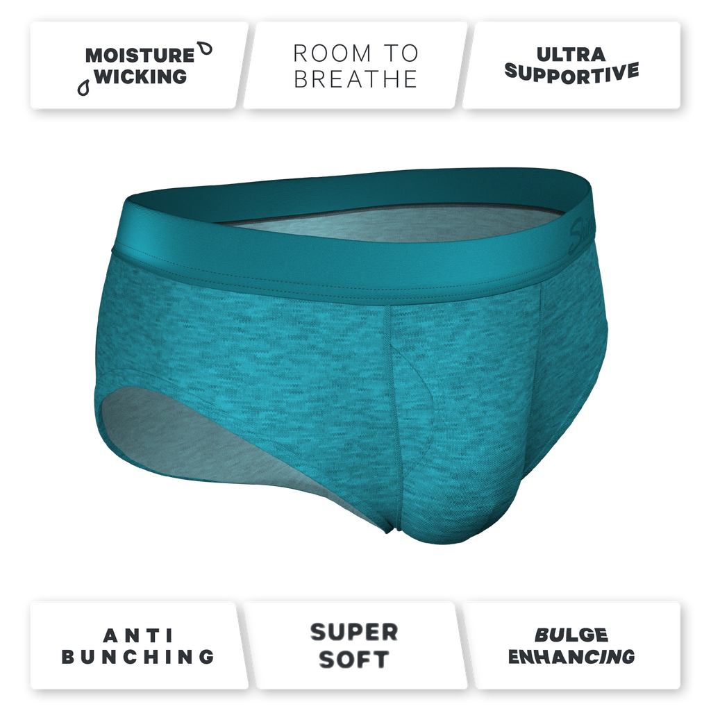 The Nerves of Teal | Teal Heather Ball Hammock® Pouch Underwear Briefs - Shinesty
