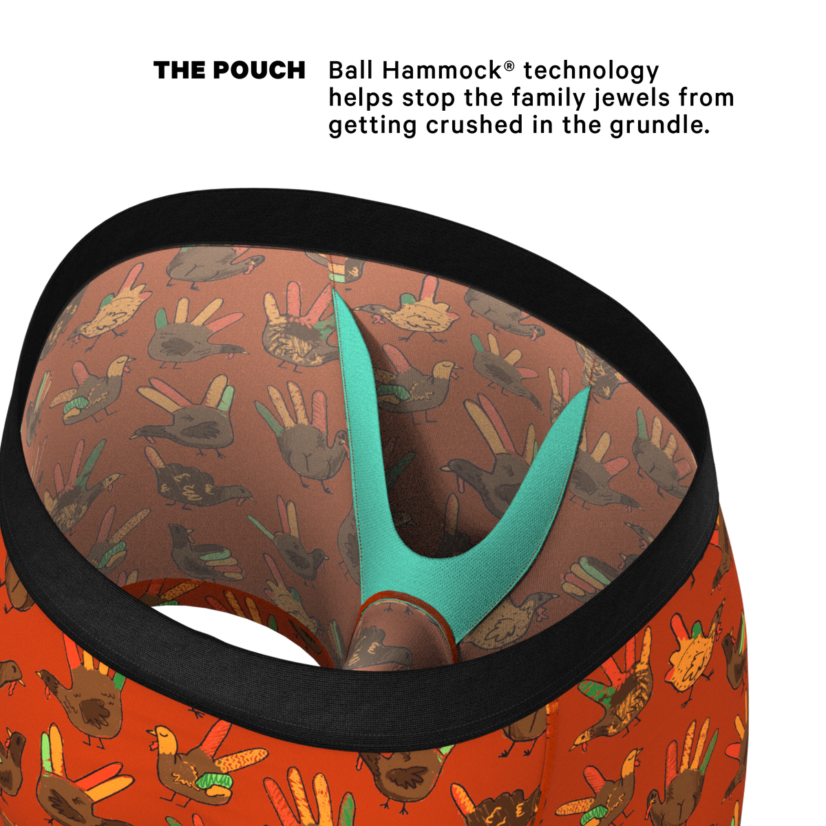 The Party Fowl | Thanksgiving Turkey Ball Hammock® Pouch Underwear - Shinesty