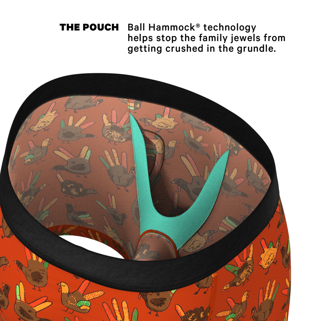 The Party Fowl | Thanksgiving Turkey Ball Hammock® Pouch Underwear With Fly - Shinesty
