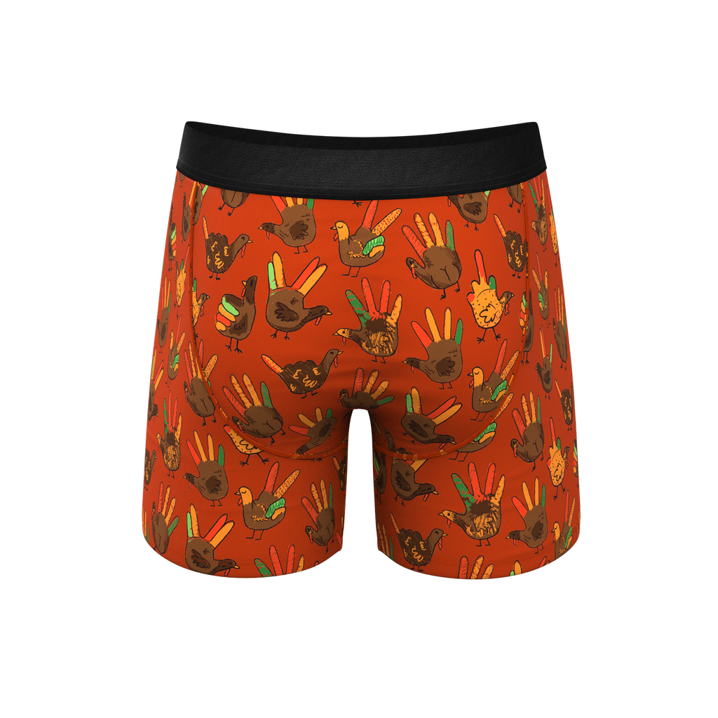 The Party Fowl | Thanksgiving Turkey Ball Hammock® Pouch Underwear With Fly - Shinesty