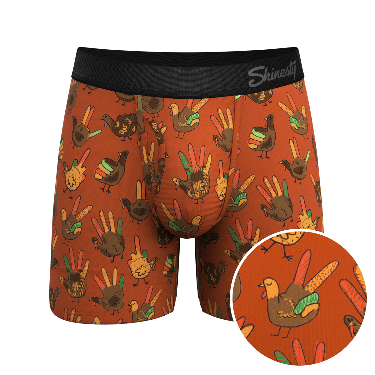 The Party Fowl | Thanksgiving Turkey Ball Hammock® Pouch Underwear With Fly - Shinesty