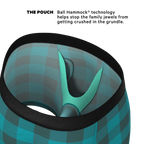 The Plaid And Simple | Green Buffalo Check Ball Hammock® Pouch Underwear With Fly - Shinesty