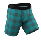 The Plaid And Simple | Green Buffalo Check Ball Hammock® Boxer - Long Leg - Shinesty
