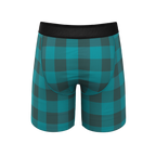 The Plaid And Simple | Green Buffalo Check Ball Hammock® Boxer - Long Leg - Shinesty