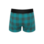The Plaid And Simple | Green Buffalo Check Ball Hammock® Pouch Trunks Underwear - Shinesty
