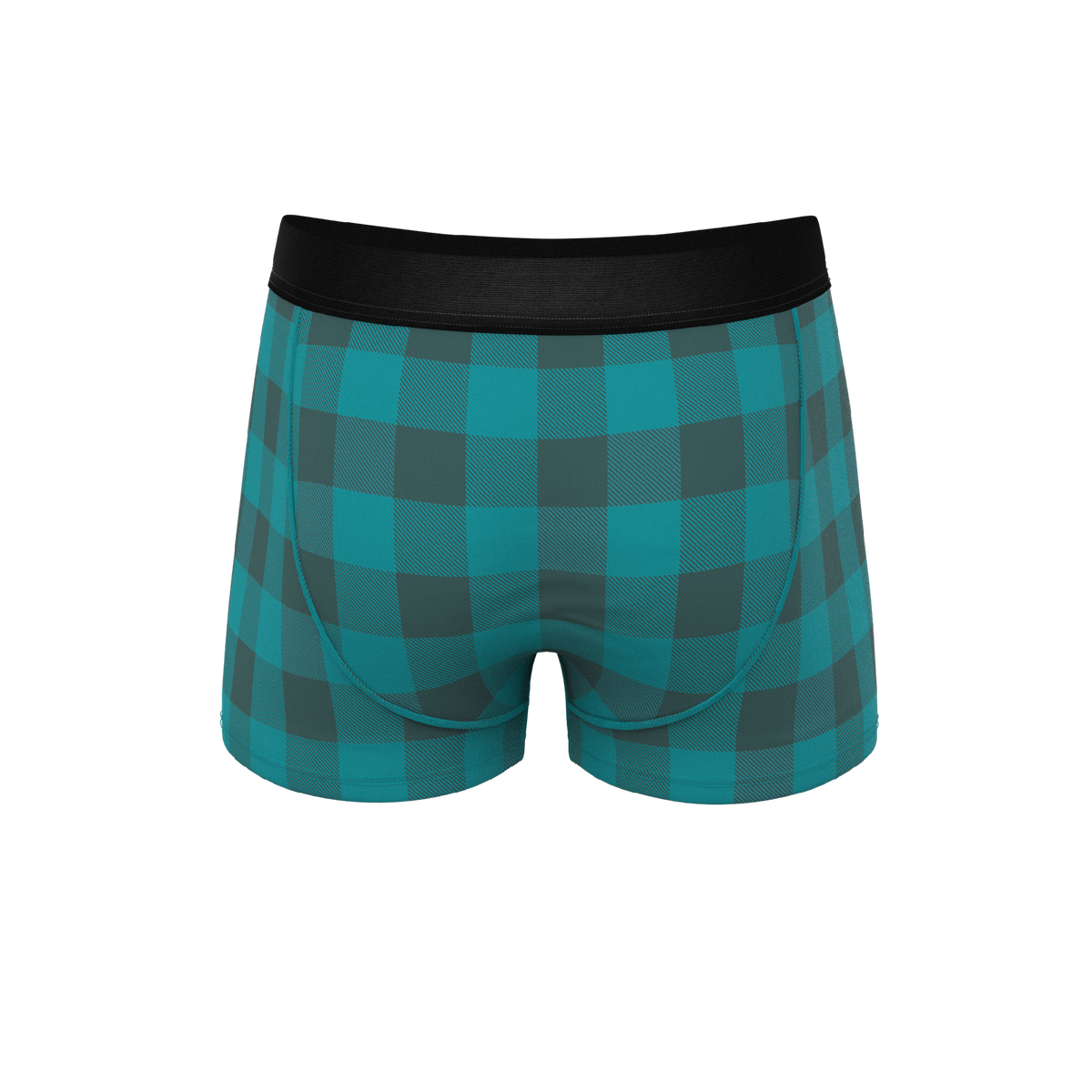 The Plaid And Simple | Green Buffalo Check Ball Hammock® Pouch Trunks Underwear - Shinesty