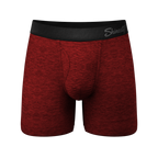The Romeo | Red Heather Ball Hammock® Pouch Underwear With Fly - Shinesty